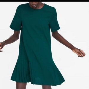 Zara Emerald Green Pleated Dress
